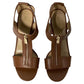 Berkley Block-Heel Sandals in Luggage Brown Leather