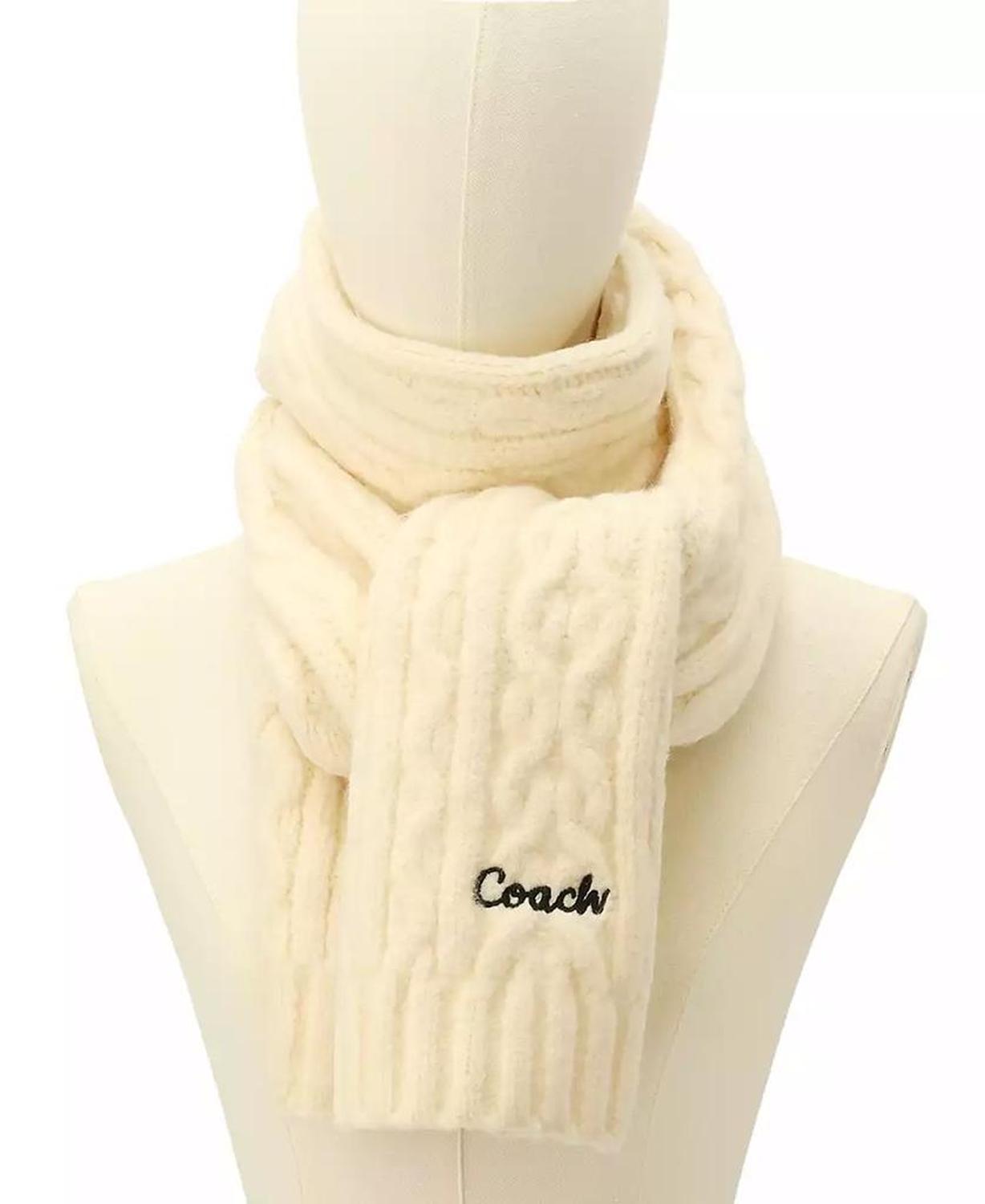 Women's Embroidered Cable-Knit Muffler Scarf