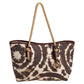 Michael Michael Kors Brown/beige Printed Canvas Rope Handle Tote