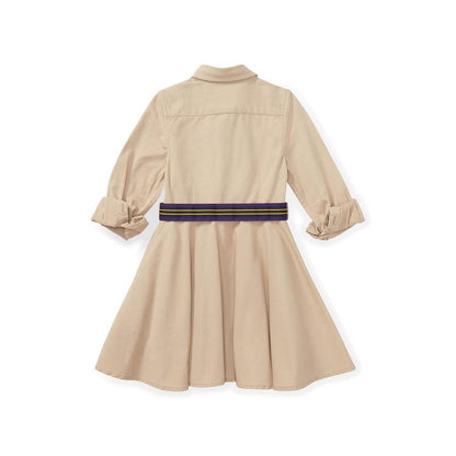 Belted Cotton Chino Shirtdress (Toddler)