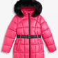 Girls 7-16 Active Belted Stadium Puffer Jacket With Faux-Fur Trim