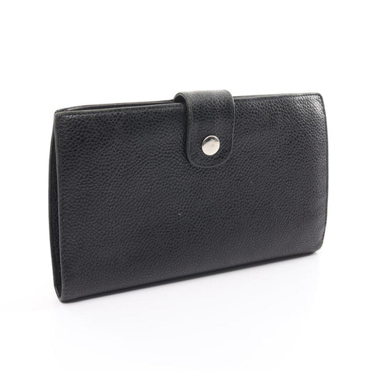 Coco Mark Bi-Fold Long Wallet Caviar Skin  Gold Hardware