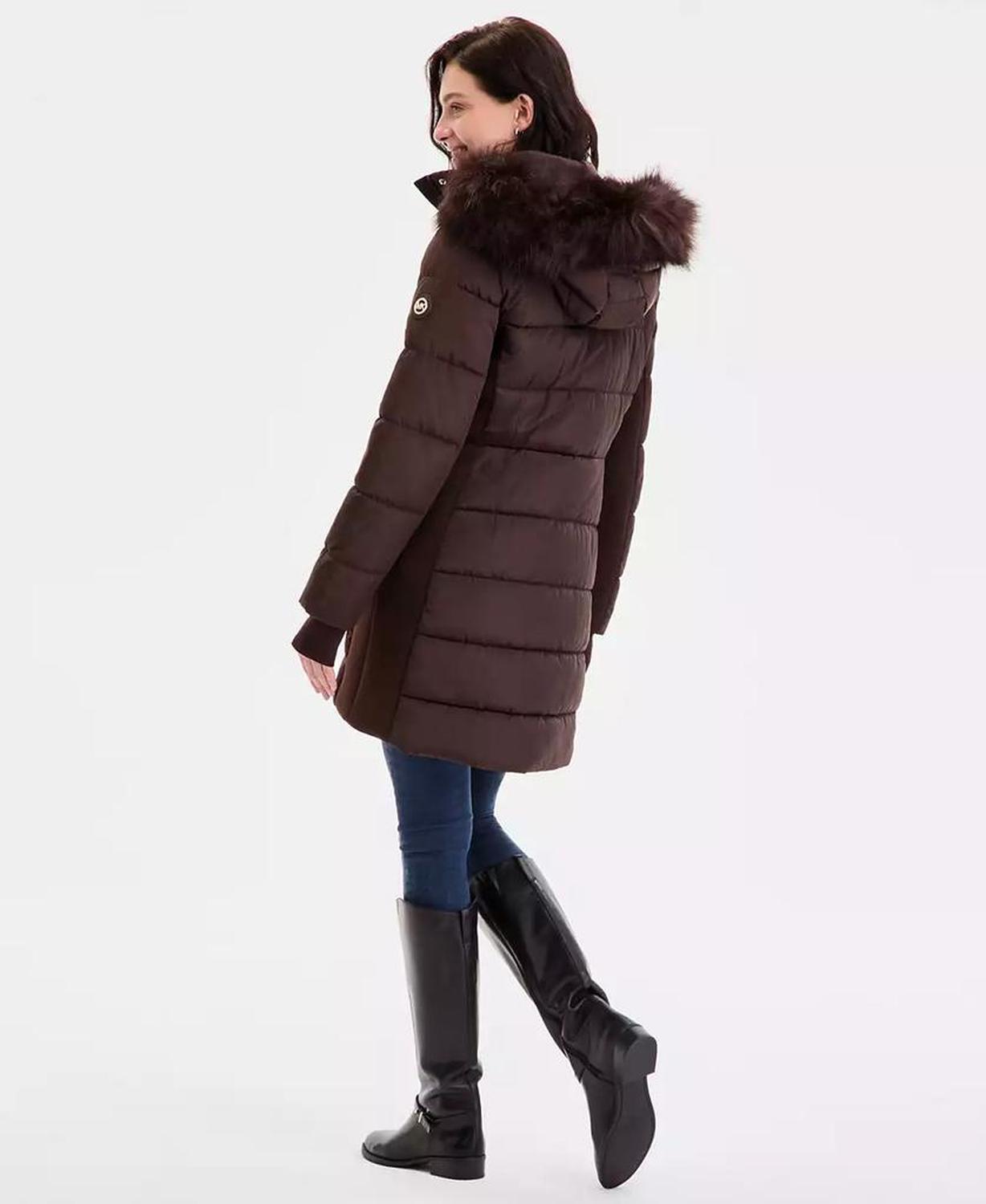Women's Faux-Fur-Trim Hooded Puffer Coat, Exclusively at Macy's