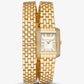 Petite Emery Pavé Gold-Tone Double Wrap Watch