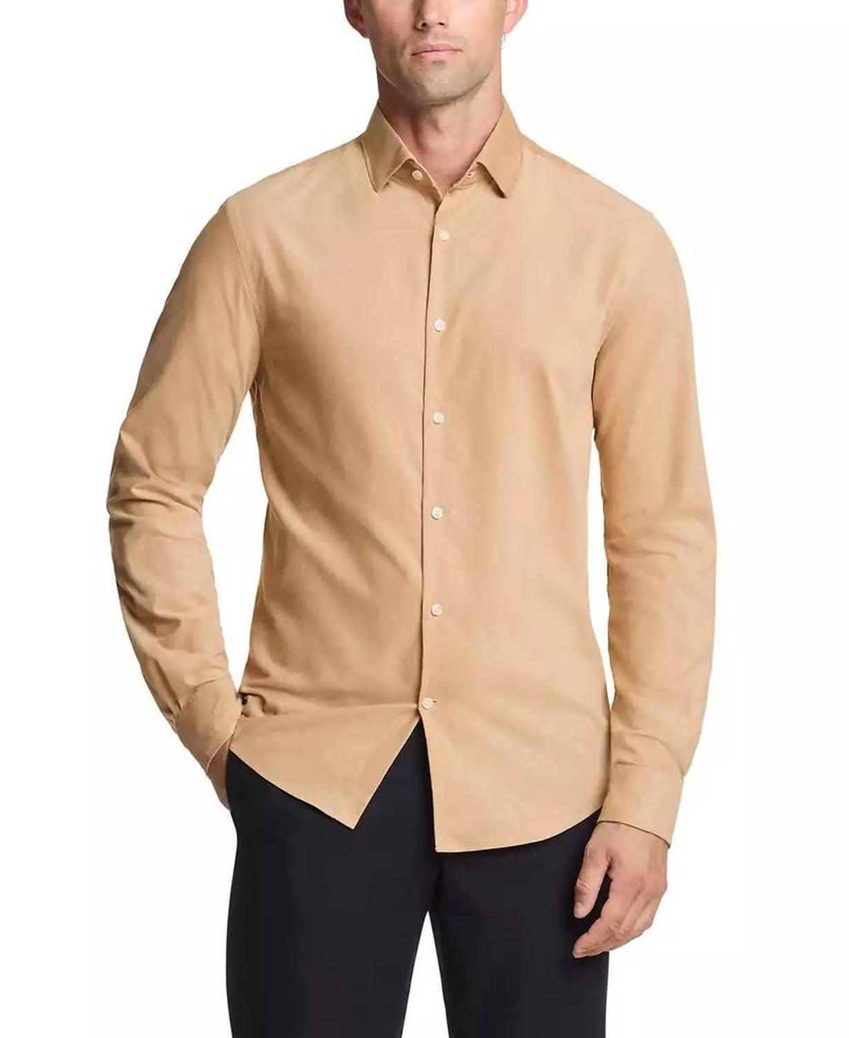 Men Slim Fit Corduroy Dress Shirt