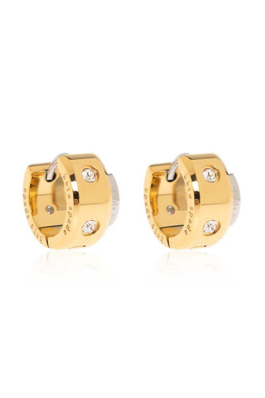 Kate Spade Set In Stone Double Huggies Hoop Earrings