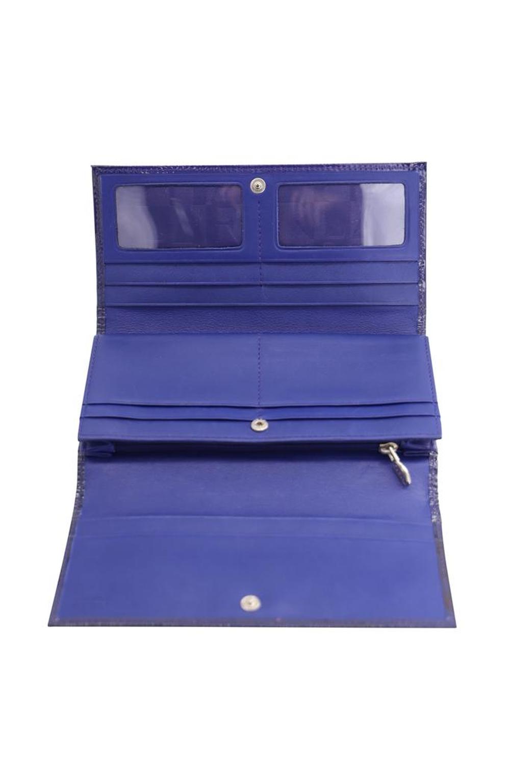 Wallet in Blue Patent Leather