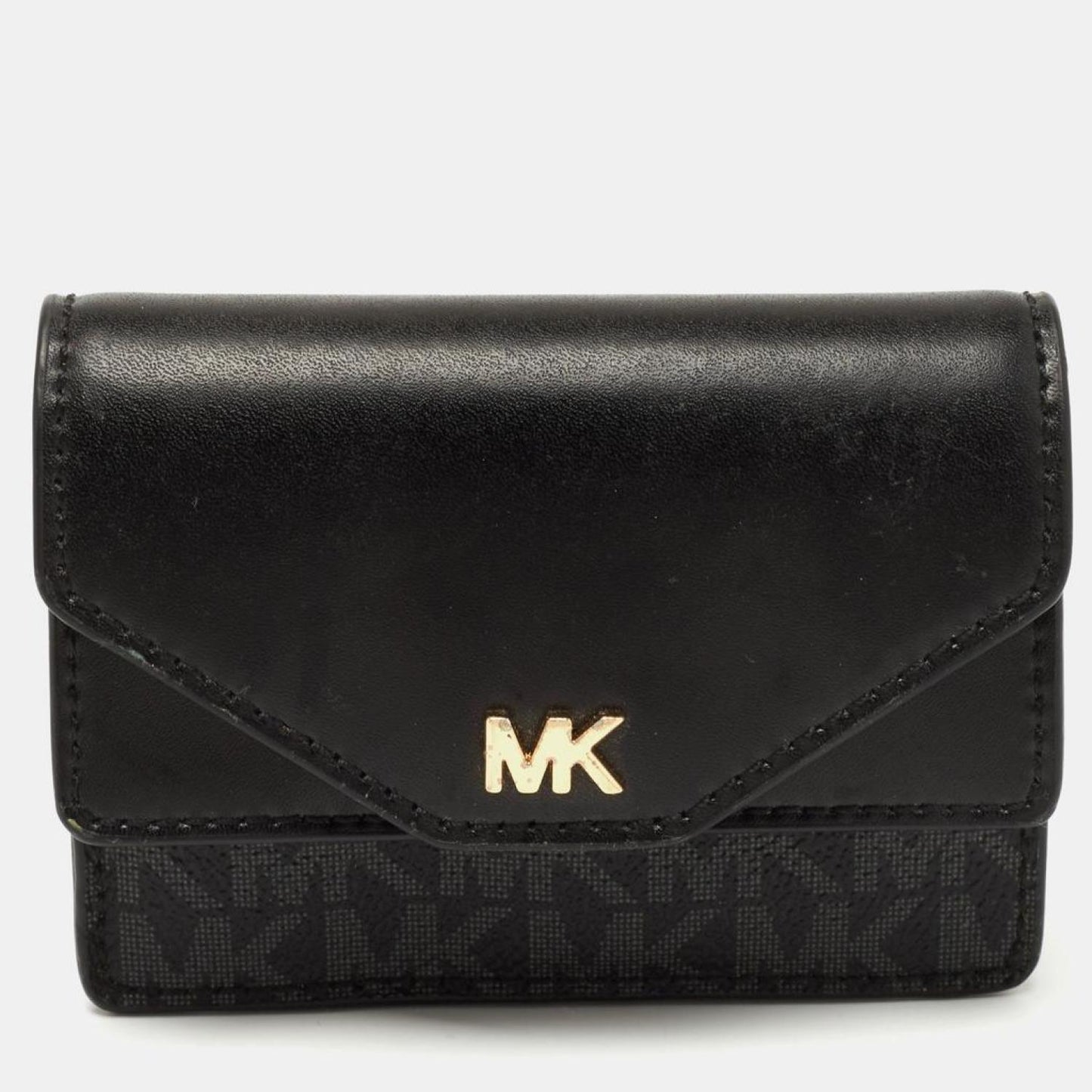Michael Kors  Signature Coated Canvas And Leather Card Case