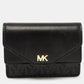 Michael Kors Black/grey Signature Coated Canvas And Leather Card Case..