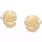 Gold-Tone Pavé & Imitation Pearl Shell Stud Earrings