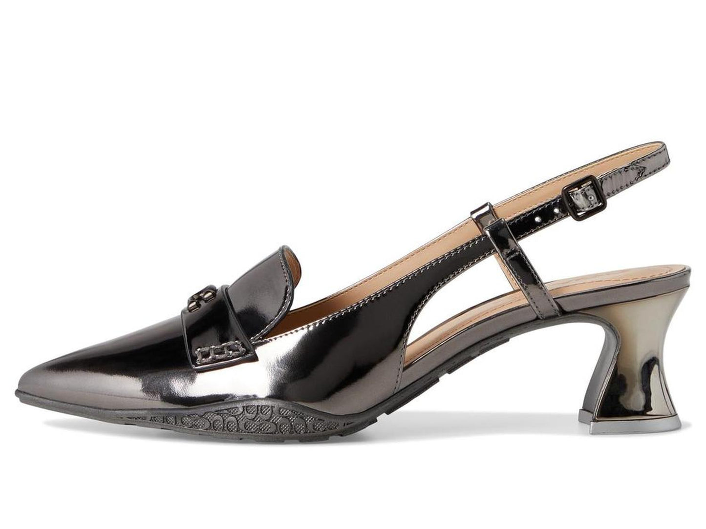 Nikola Metallic Leather Hybrid Slingback