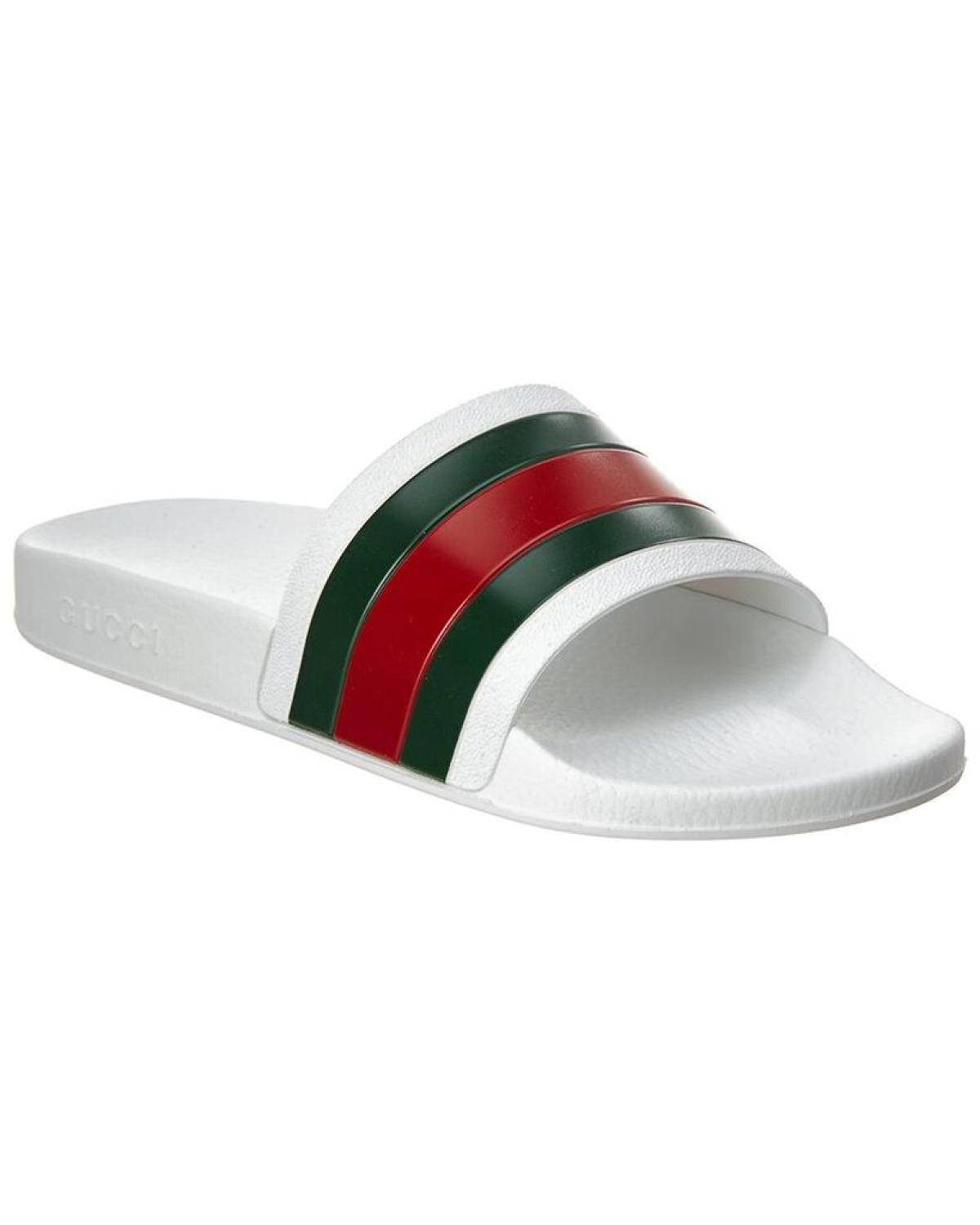 Gucci Web Rubber Slide Sandal