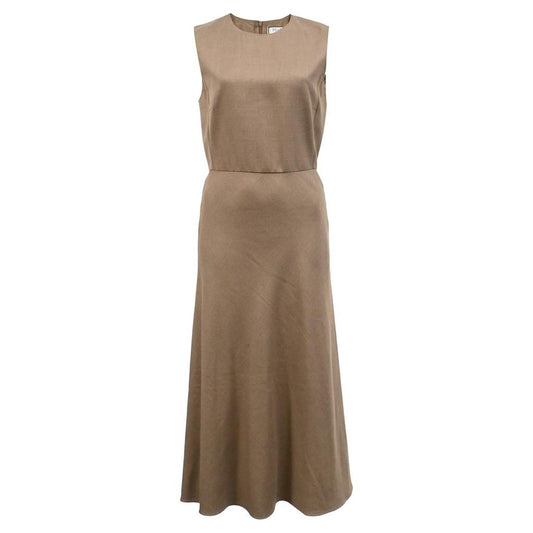Ural Midi Dress In Brown Wool