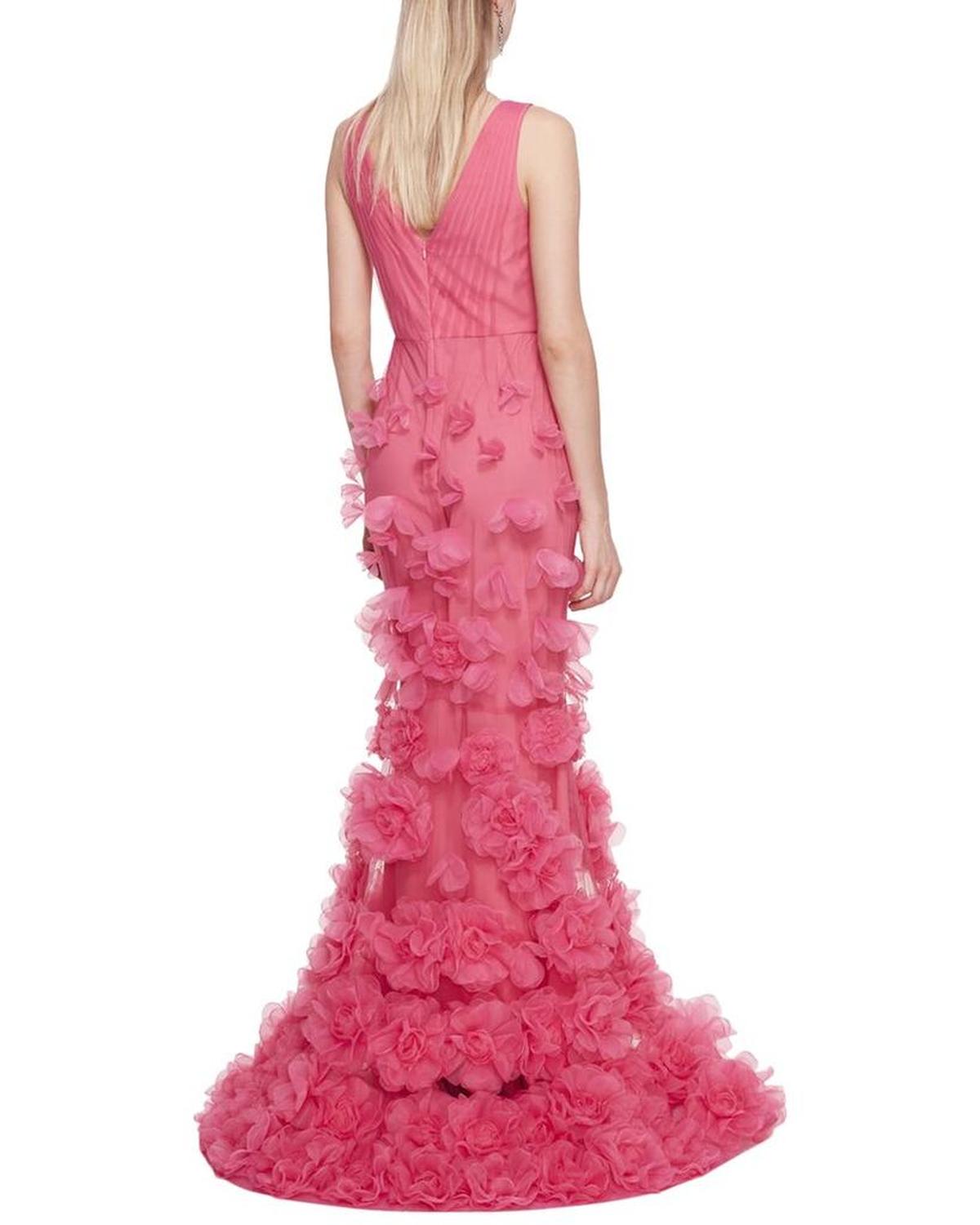 Marchesa Notte V-Neck Mermaid Gown