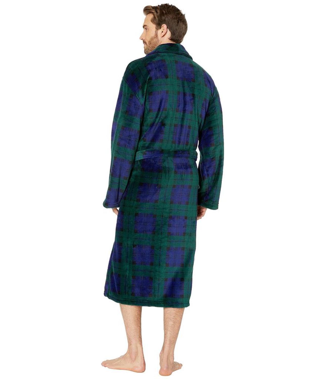 Microfiber Plush Long Sleeve Shawl Collar Robe