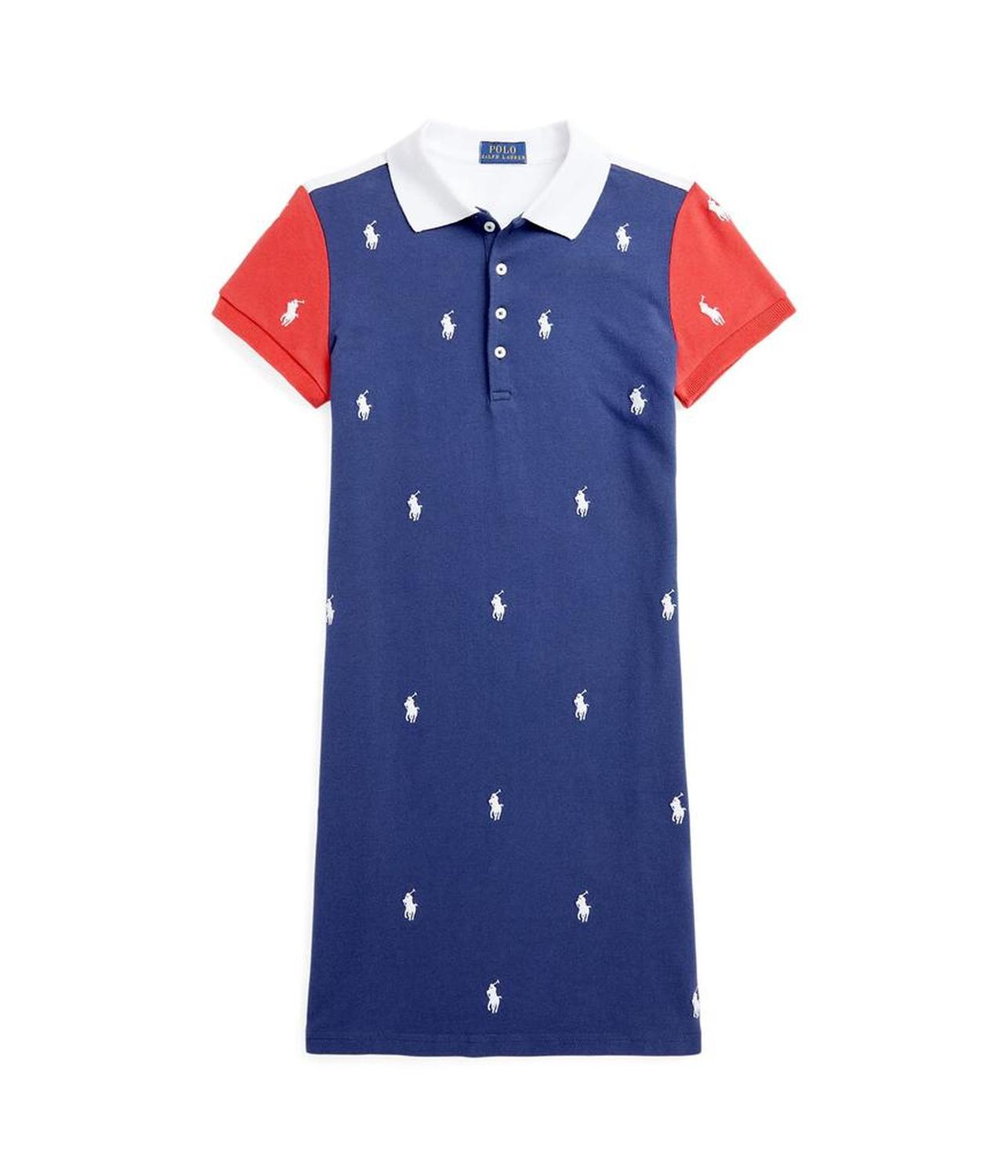 Polo Pony Cotton Mesh Polo Dress (Big Kids)