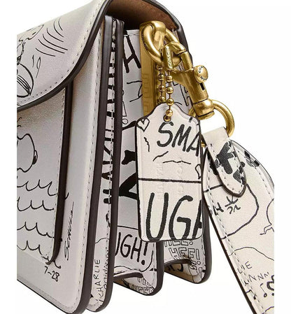 x Peanuts Tabby 26 Shoulder Bag with Newspaper Print