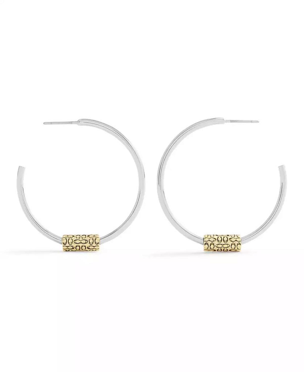 Large Signature Quilted Tube Hoop Earrings