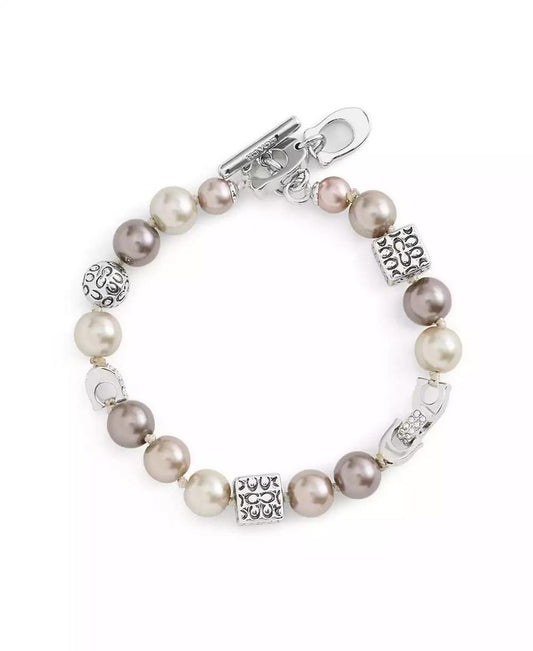 Faux Stone Signature Mixed Cultivated Pearl Strand Bracelet