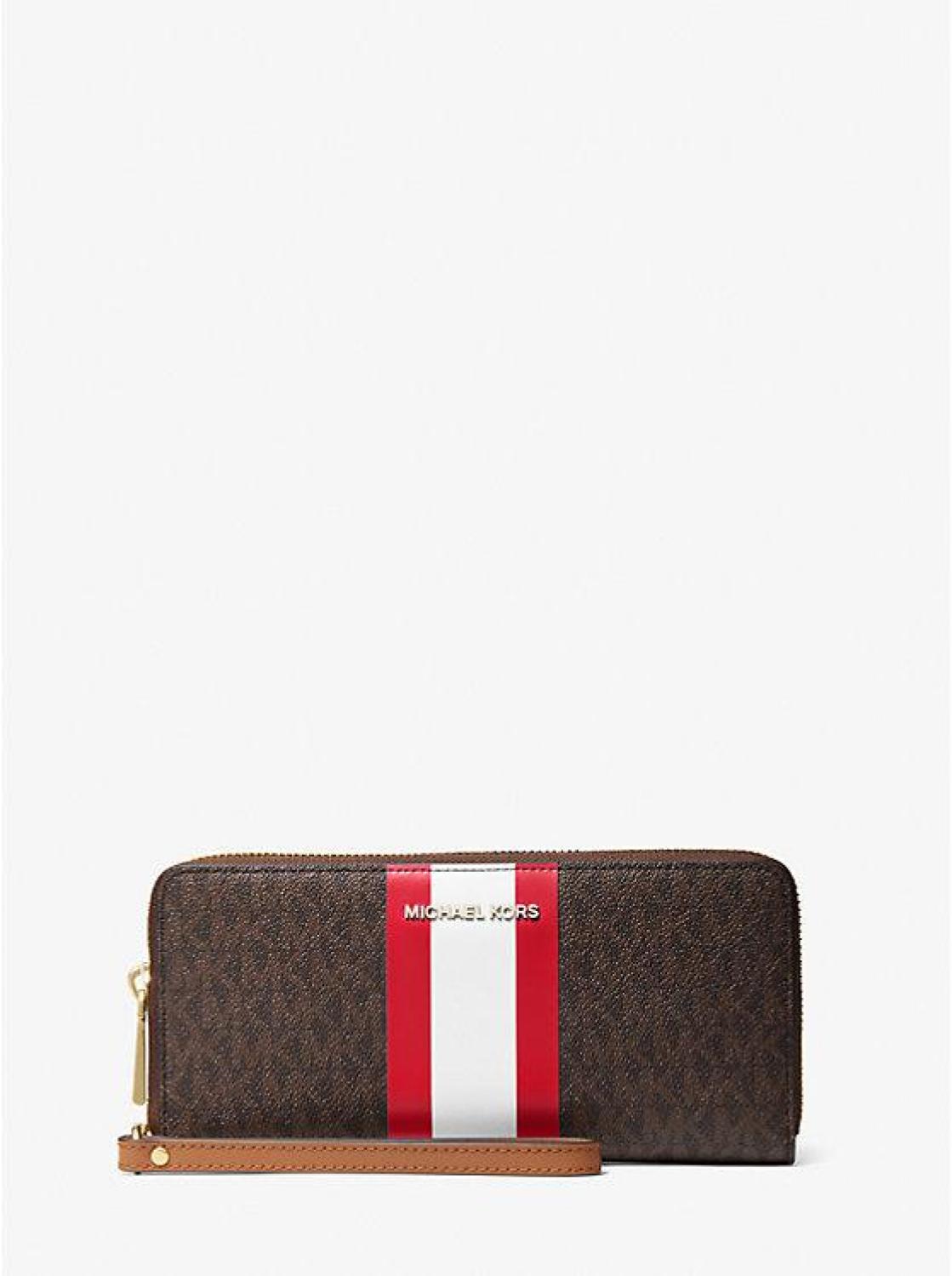 Large Logo Stripe Continental Wallet