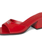 Sculpted C Leather Block Heel Sandals