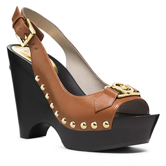 Charm Slimg Womens Studded Leather Slingback Sandals