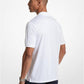 Striped Tech Performance Zip-Up Polo Shirt
