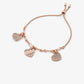 Precious Metal-Plated Pavé Hearts Bracelet
