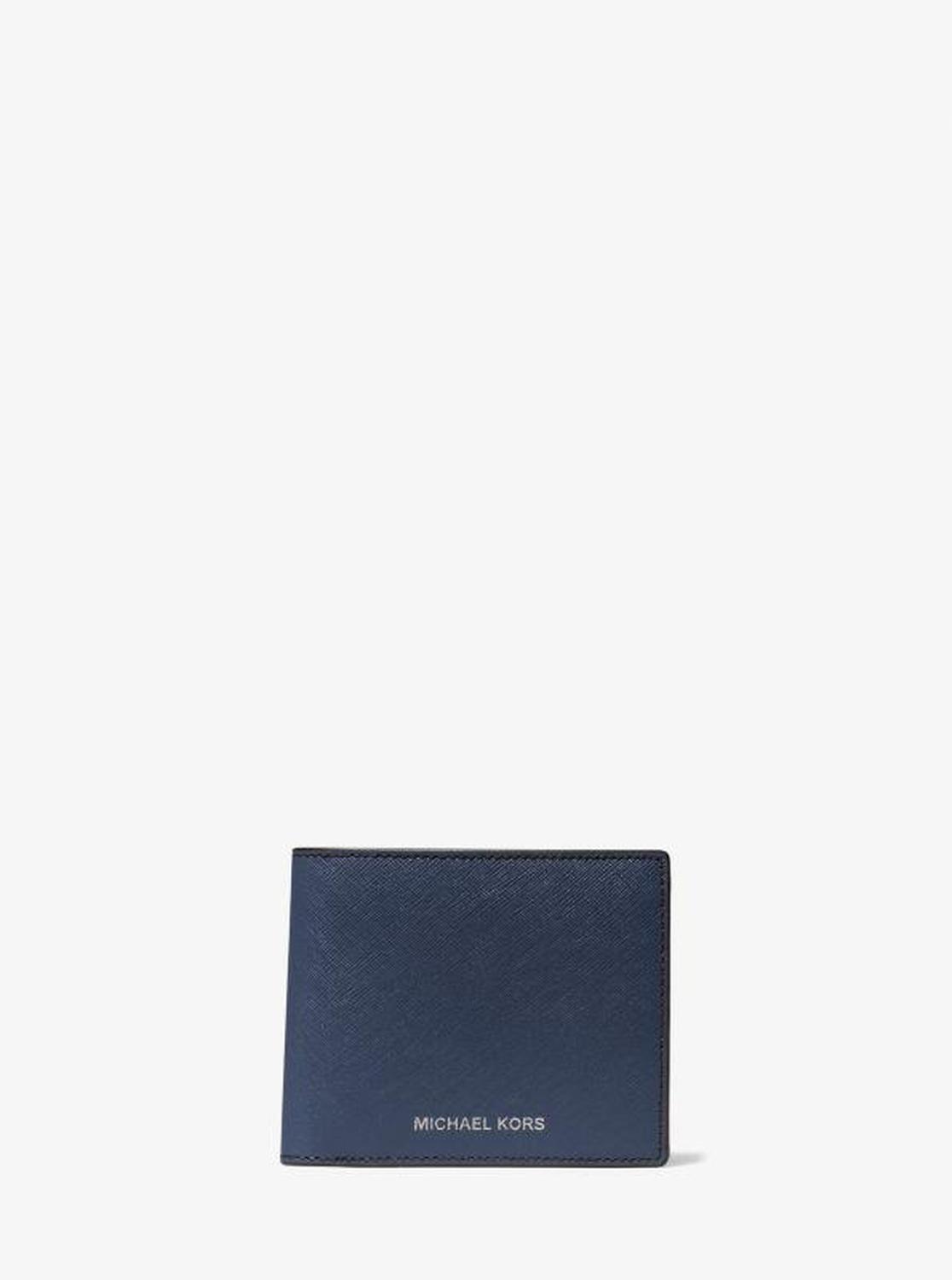 Harrison Crossgrain Leather Billfold Wallet With Coin Pocket