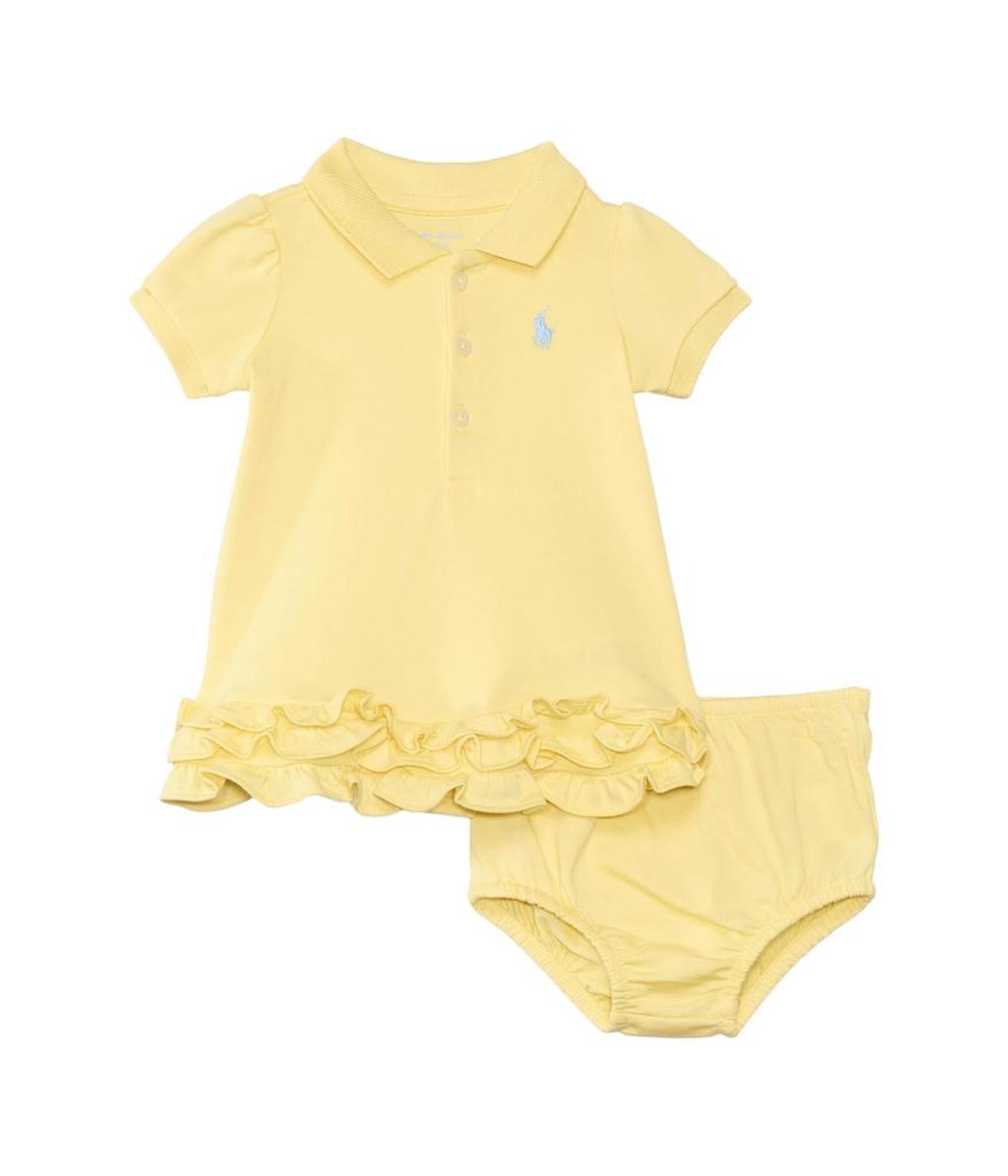 Ruffled Cotton Polo Dress & Bloomer (Toddler)