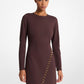 Astor Stud Stretch Knit Long-Sleeve Dress