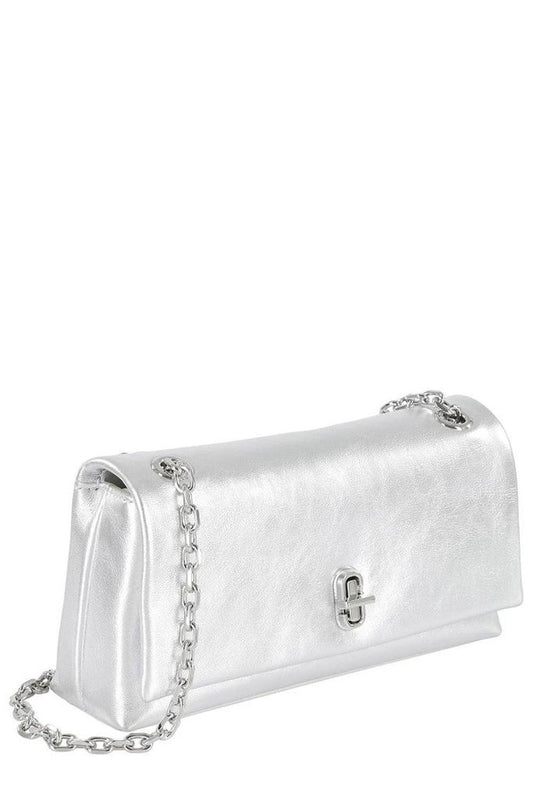 Metallic Leather Dual Chain Wallet