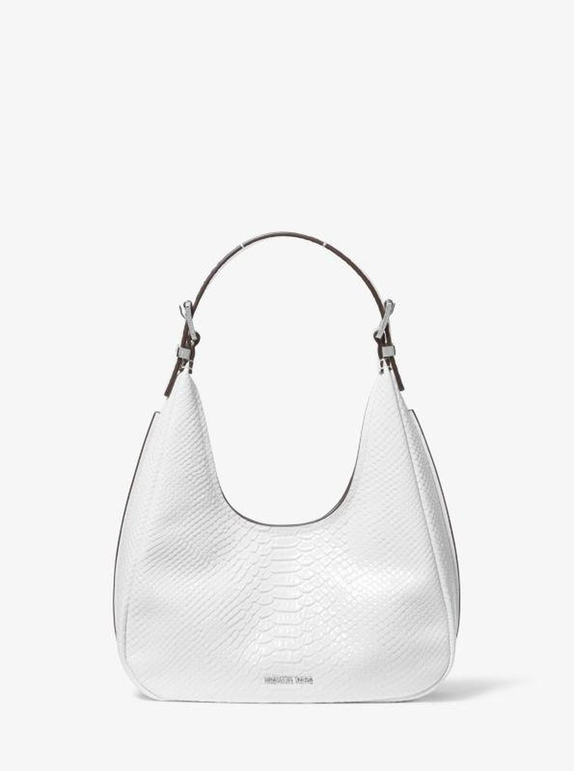 Nolita Small Snake Embossed Leather Hobo Shoulder Bag
