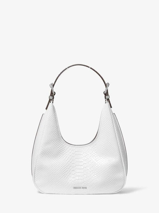 Nolita Small Snake Embossed Leather Hobo Shoulder Bag