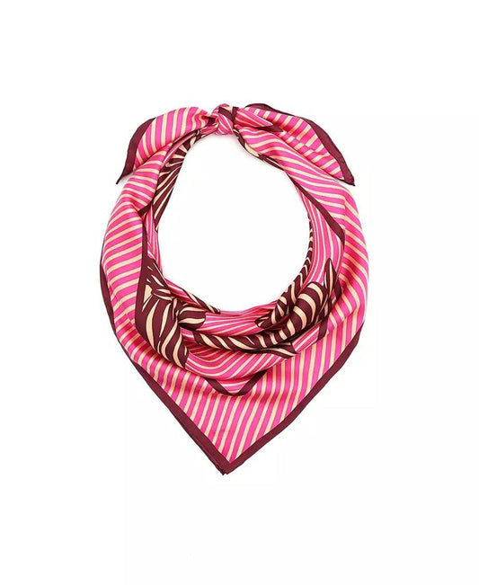 Linear Bloom Silk Square Scarf