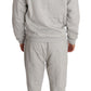 Billionaire Italian Couture Elegant Gray Hooded Sweatsuit Ensemble