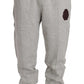 Billionaire Italian Couture Elegant Gray Cotton Sweatsuit Ensemble