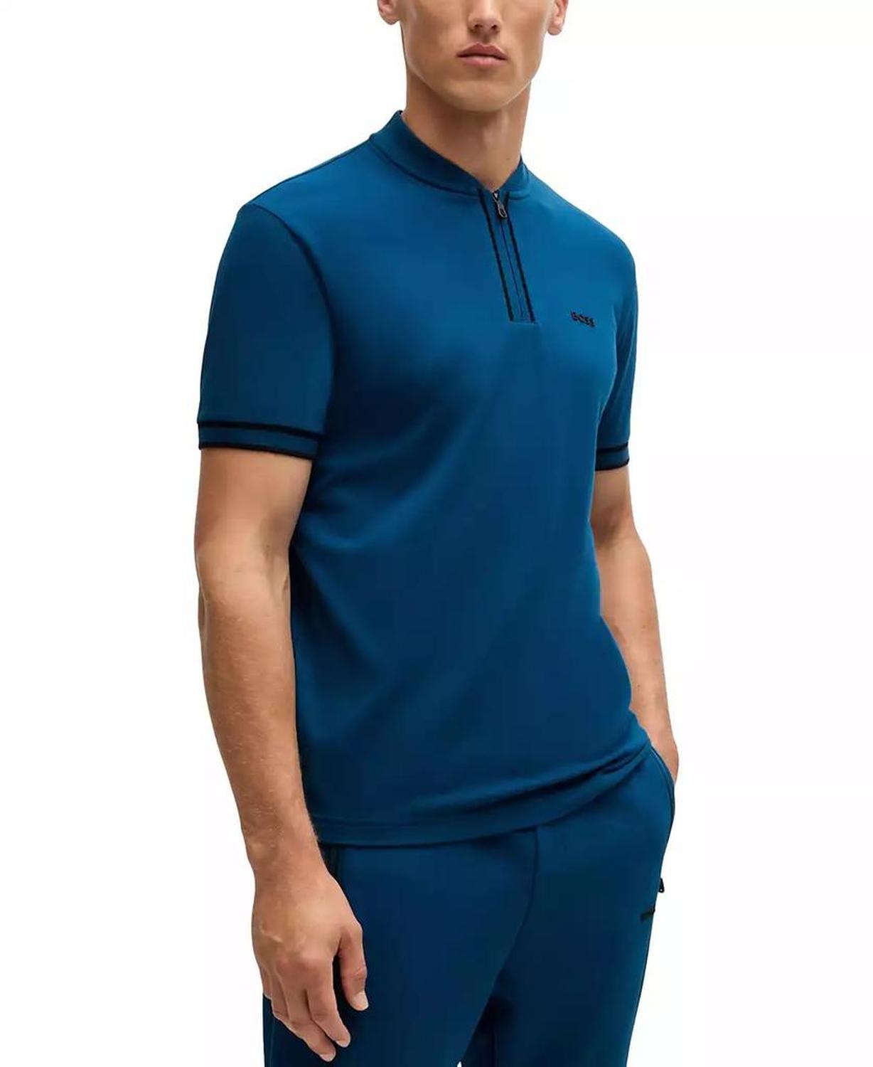 Men’s Cotton-Piqué Zip-Neck Polo