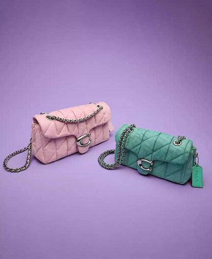 Tabby 20 Quilted Denim Shoulder Bag