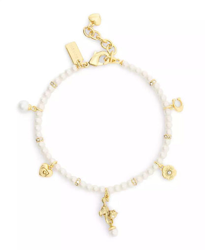 Signature Cat Charm Mother of Pearl Strand Bracelets