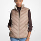 Chevron Quilted Logo Print and Nylon Packable Vest
