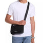 Men's Leather Mini-Flap Logo Crossbody Bag