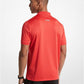 Striped Tech Performance Zip-Up Polo Shirt