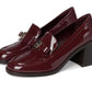 Deco Bow Patent Leather Heeled Loafers
