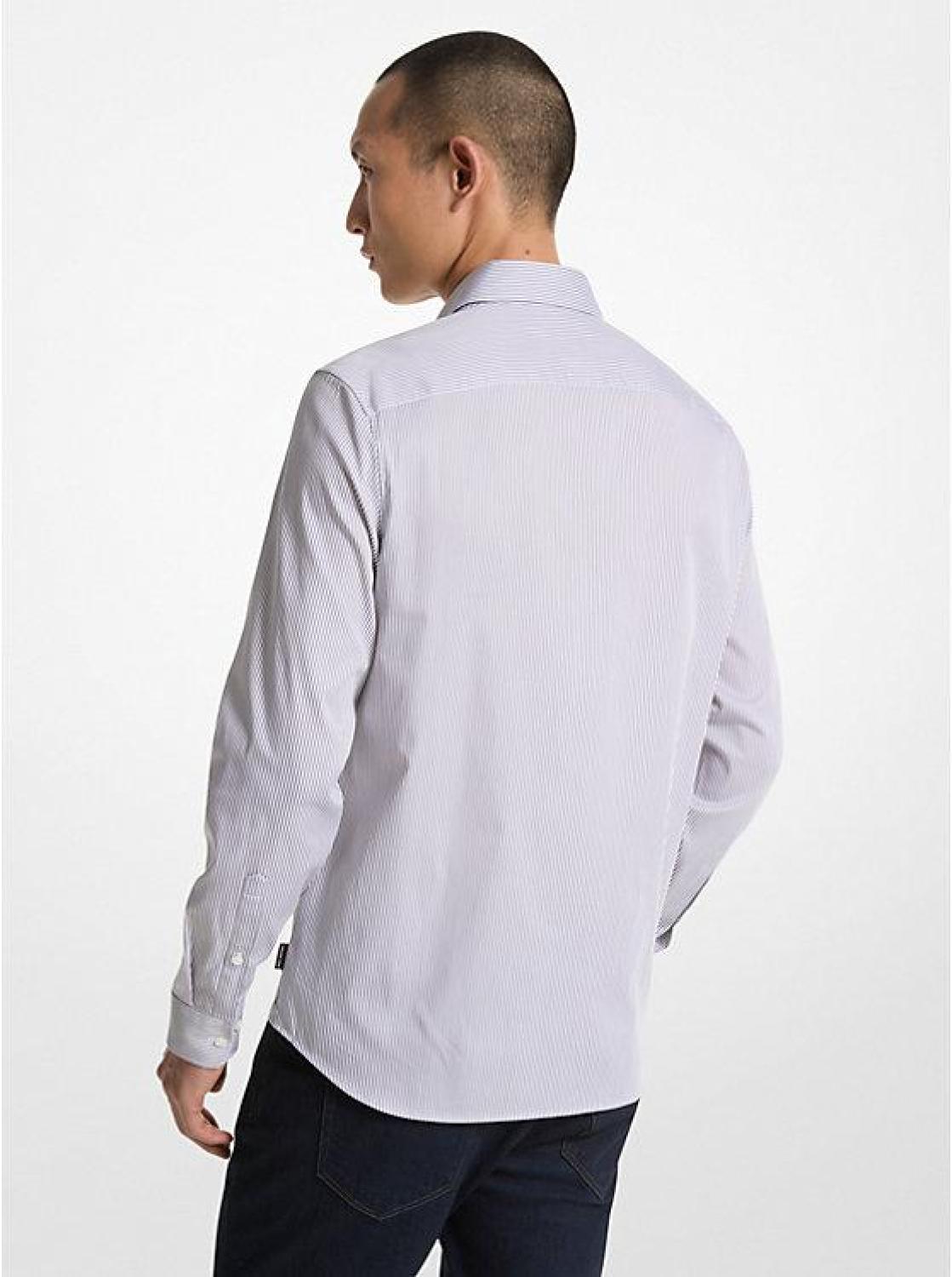 Slim-Fit Stretch Cotton Blend Shirt