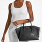Avril Large Leather and Suede Satchel