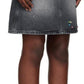 Black Gem A-Line Denim Midi Skirt