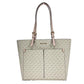 Michael Kors Jet Set Medium Powder Blush Signature PVC Double Pocket Tote Women's Bag