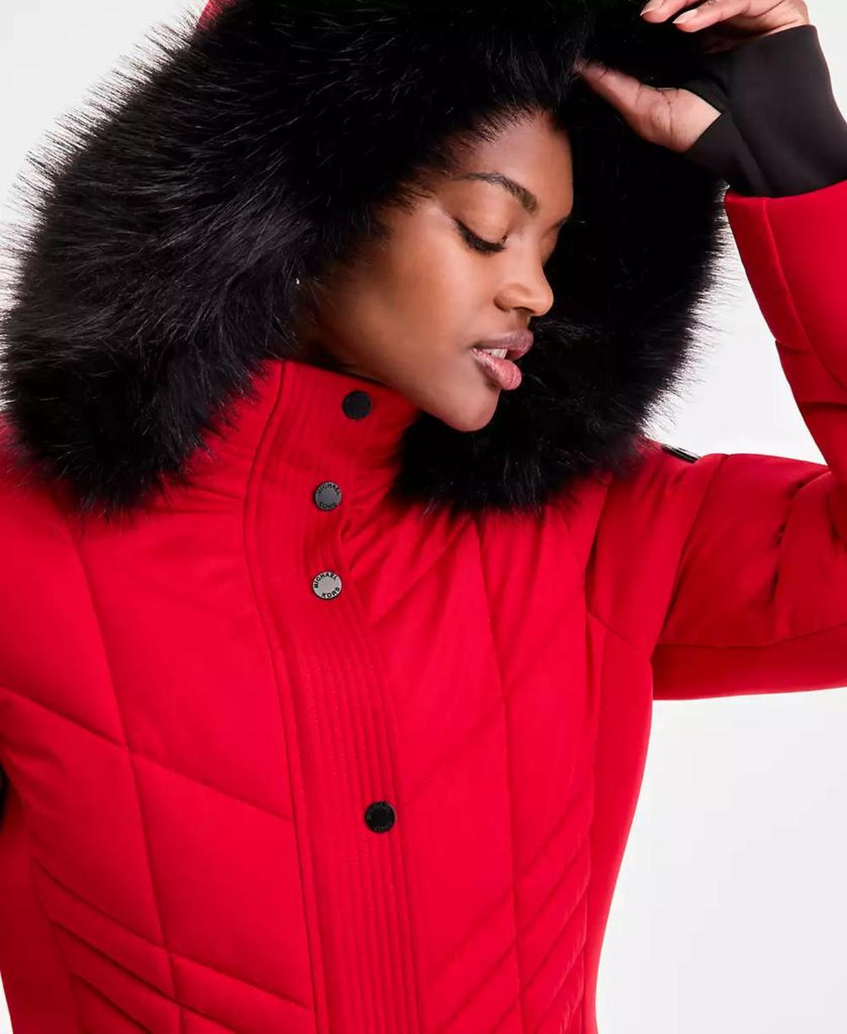 Women's Faux-Fur-Trim Hooded Puffer Coat, Exclusively at Macy's