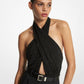 Hand-Embroidered Crystal Stretch Jersey Bodysuit